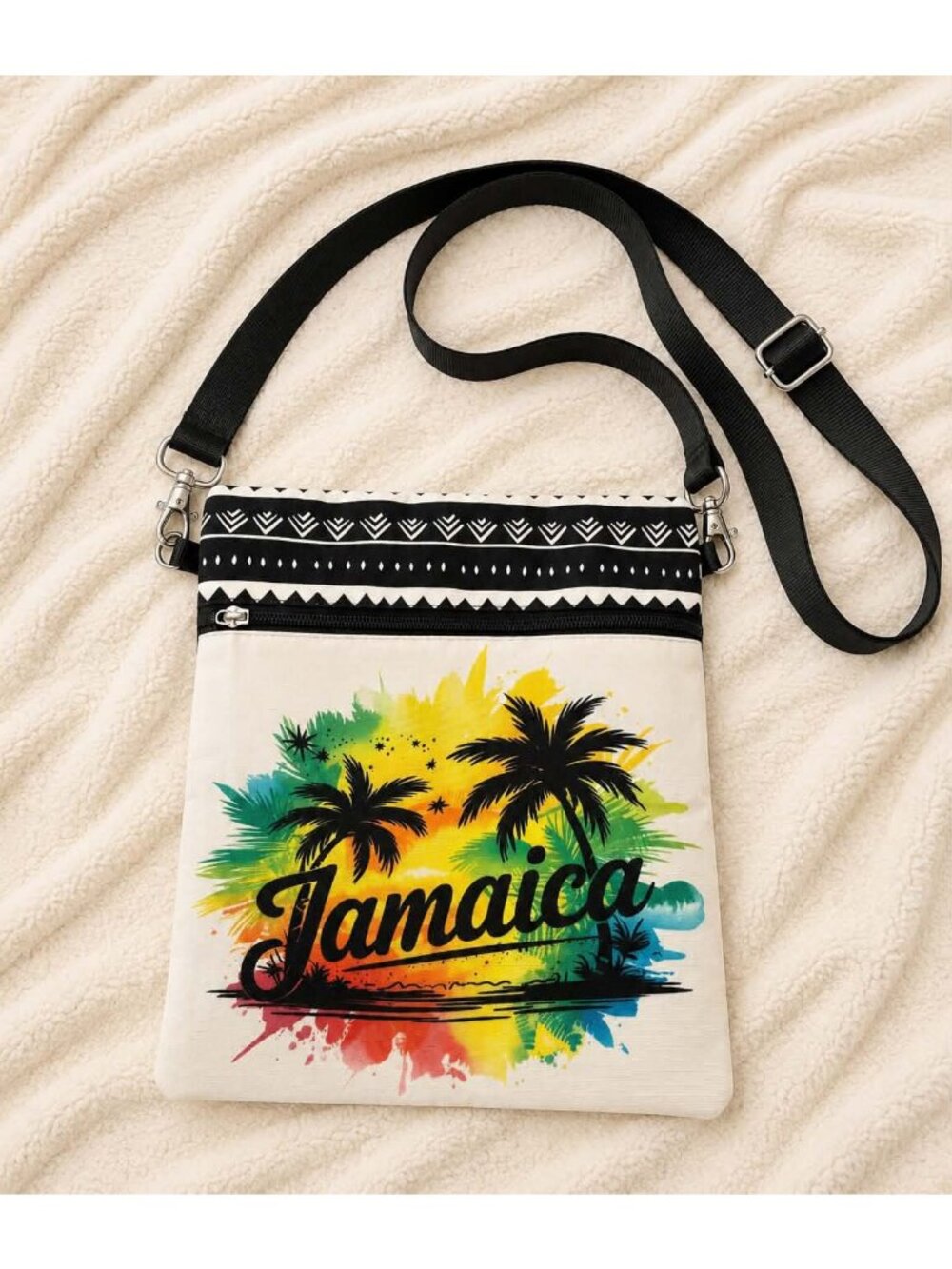 Jamaica Tropical Crossbody Bag with Adjustable Strap